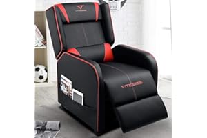 VITESSE Gaming Recliner Chair Racing Style Single PU Leather Sofa Modern Living Room Recliners Ergonomic Comfortable Home Theater Seating, Red