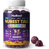 NuBest Tall Gummies for Kids 2+ &amp; Teens, Sugar-Free Growth Support Vitamins | 20+ nutrients with Calcium, Vitamin D3, K2, Magnesium &amp; Zinc, vegan pectin, no artificial colors, mixed berry, 60 gummies