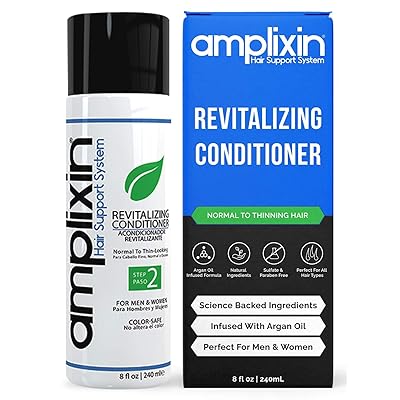 Amplixin Revitalizing Argan Oil Conditioner - Hair Regrowth Deep Conditioning Treatment For Men &amp; Women - Sulfate Free Prevention Formula Against Hair Loss, Alopecia &amp; Receding Hairline, 8Oz