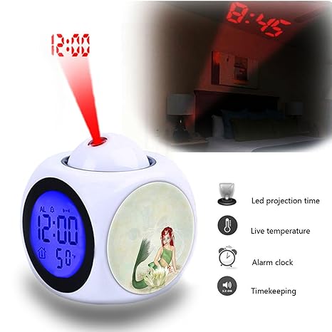 Projection Alarm Clock Wake Up Bedroom With Data And Temperature