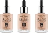 Catrice HD Liquid Coverage Foundation Nude 020 3 x 30 ml Long-Lasting Matte