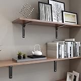 nuoshen 4Pcs Shelf Bracket Right Angle 150x125mm with 16 Screws Black view 7