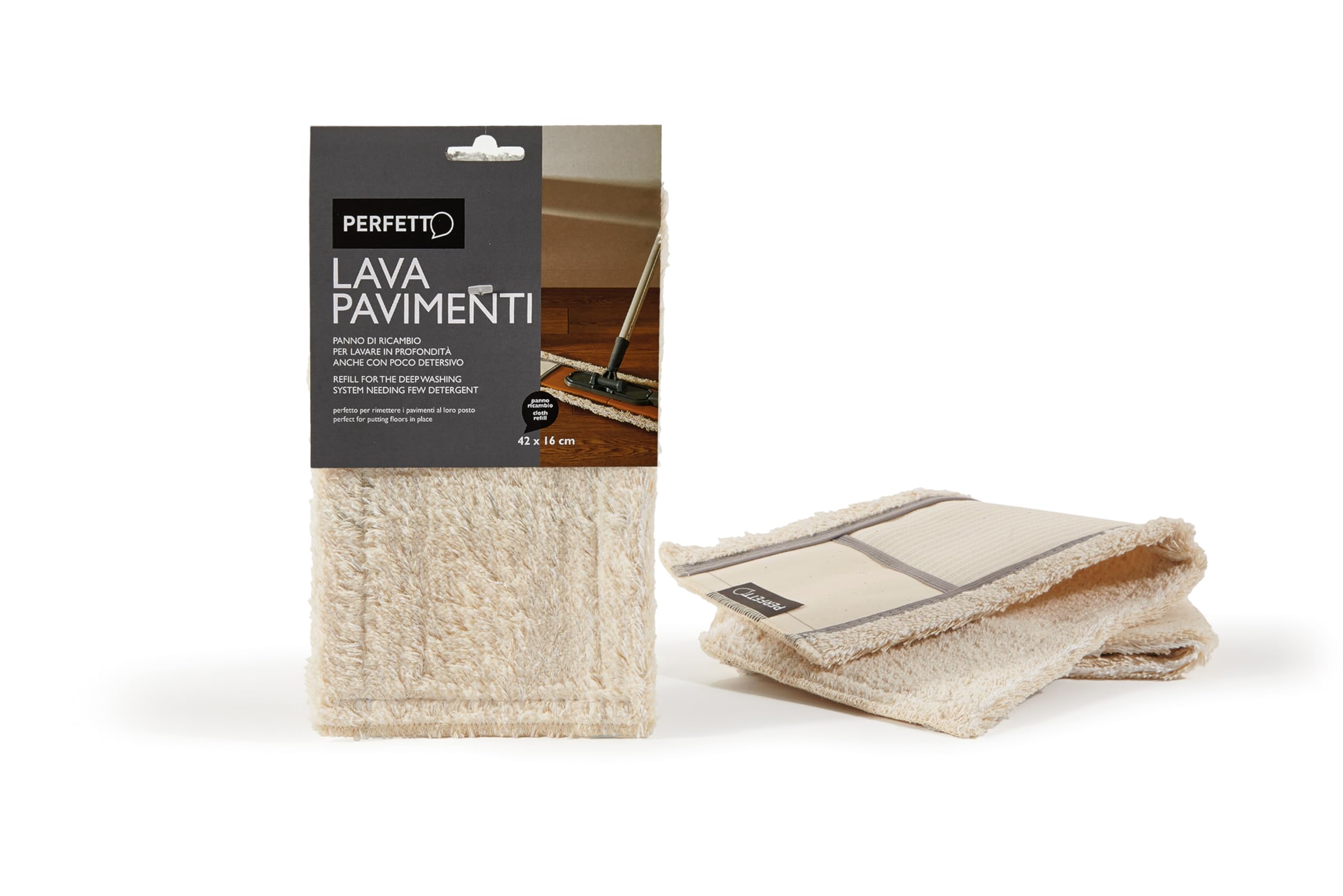 Perfetto Cloth Size-42 cm./for The Floor Cleaner, White, One Size