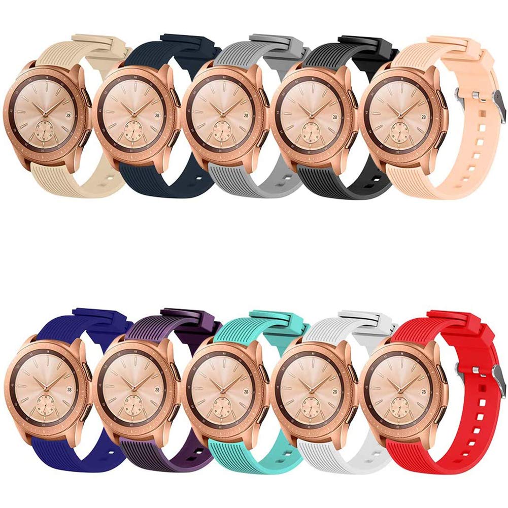 FunBand Strap Compatible with Gear S3 Armband, 22mm weiches Silikon Strap ist Compatible with Samsung Gear S3 Frontier/S3 Classic/Galaxy Watch 46mm/Moto 360 2nd Gen 46mm Smart Watch (46mm,10 Pack)