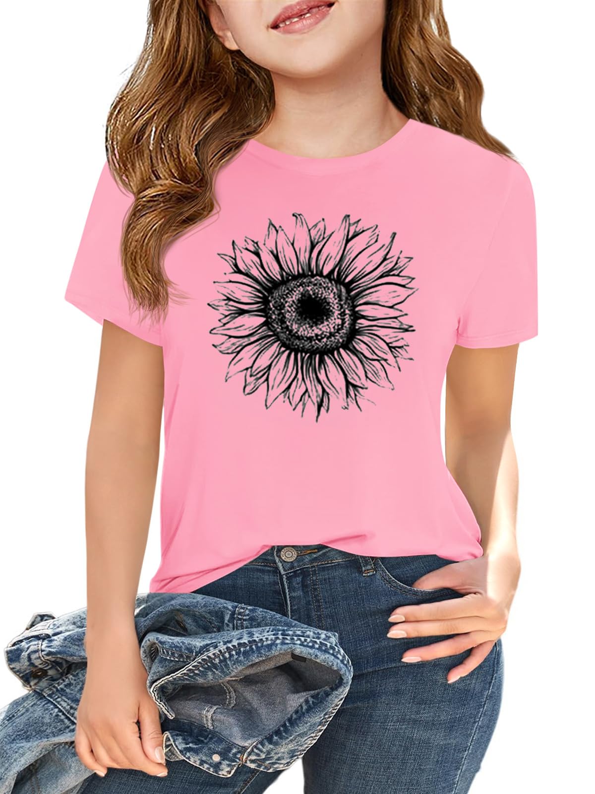 Girls Short Sleeve T Shirts Kids Summer Tops