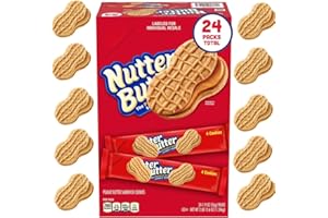 ELI&VAL Nutter Butter Cookies – Classic Peanut Butter Sandwich Cookies, 24 Pack – Individual Packs for Snack Lovers, Crunchy Peanut Butter Flavor, Perfect for Sharing, Great for Lunchboxes