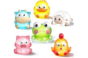 Baby Bath Toys: Light Up Farm Animal Bath Toys for Toddlers 1-3, Water Toys for Toddlers Bathtub with Flashing LED Lights, Ba