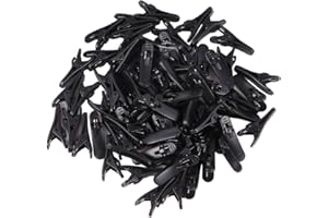 GALPADA 100PCS Black Alligator Clamp Earphone Cable Clips Headphone Wire Cord Holder for Cable Management