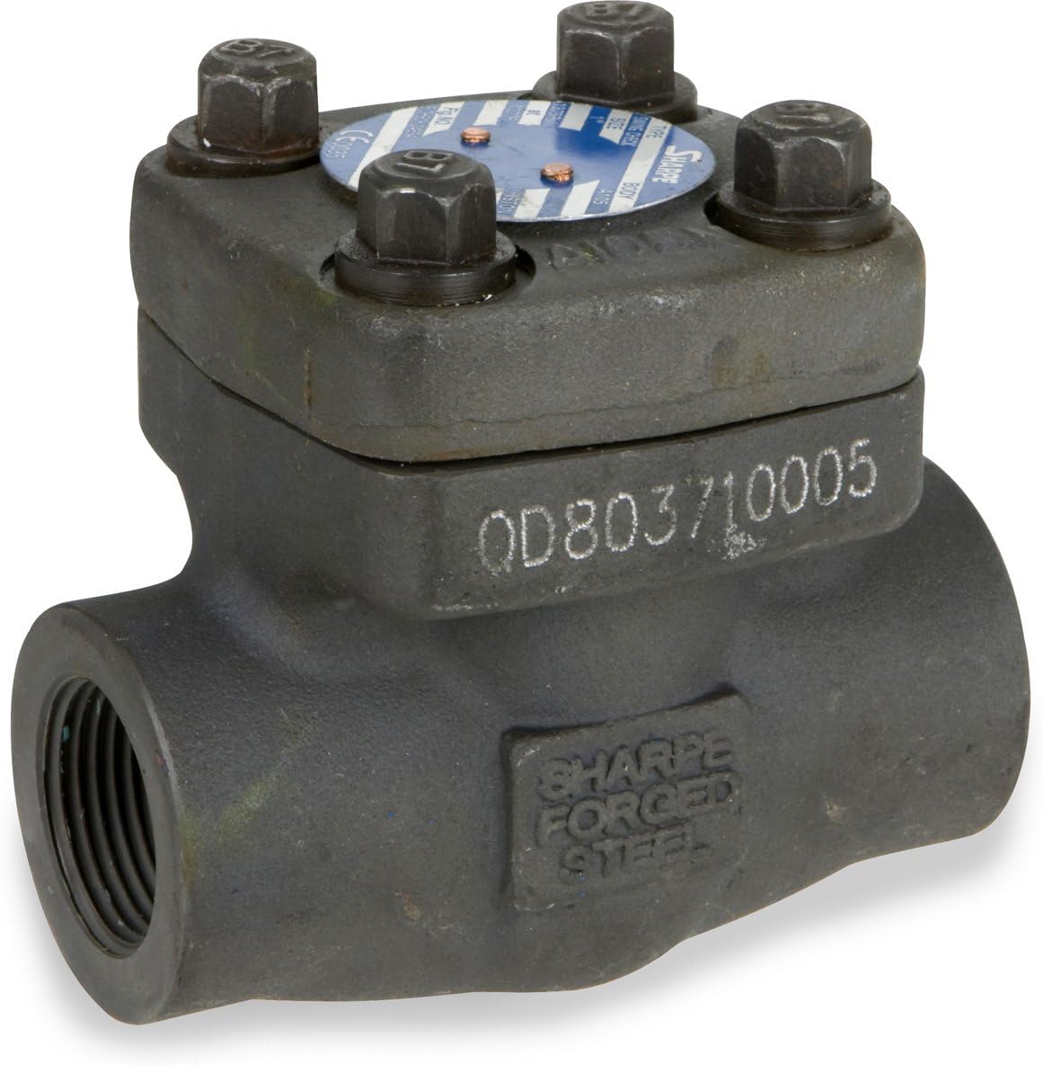 Sharpe Valves 24834SC Series Carbon Steel Swing Check Valve, Class 800, 1-1/2" NPT Female