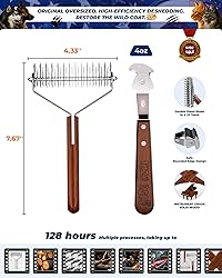 Extra Large 2-Sided Undercoat Rake for Dogs