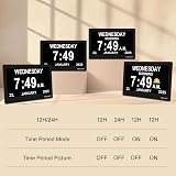 TROCOTN Digital Clock with Date and Day 7 inch Large Display 8 Languages view 9