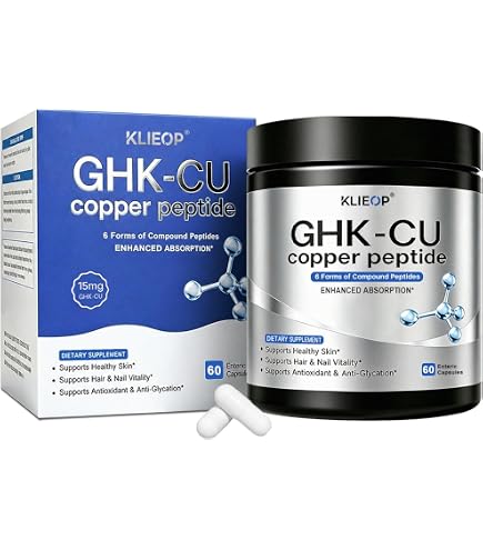 GHK-Cu Peptide Supplement, for Skin & Hair, GHK Copper Peptide Capsules, Easy to Take, Precisely Dosed – 90 Vegan Capsules : Health & Household