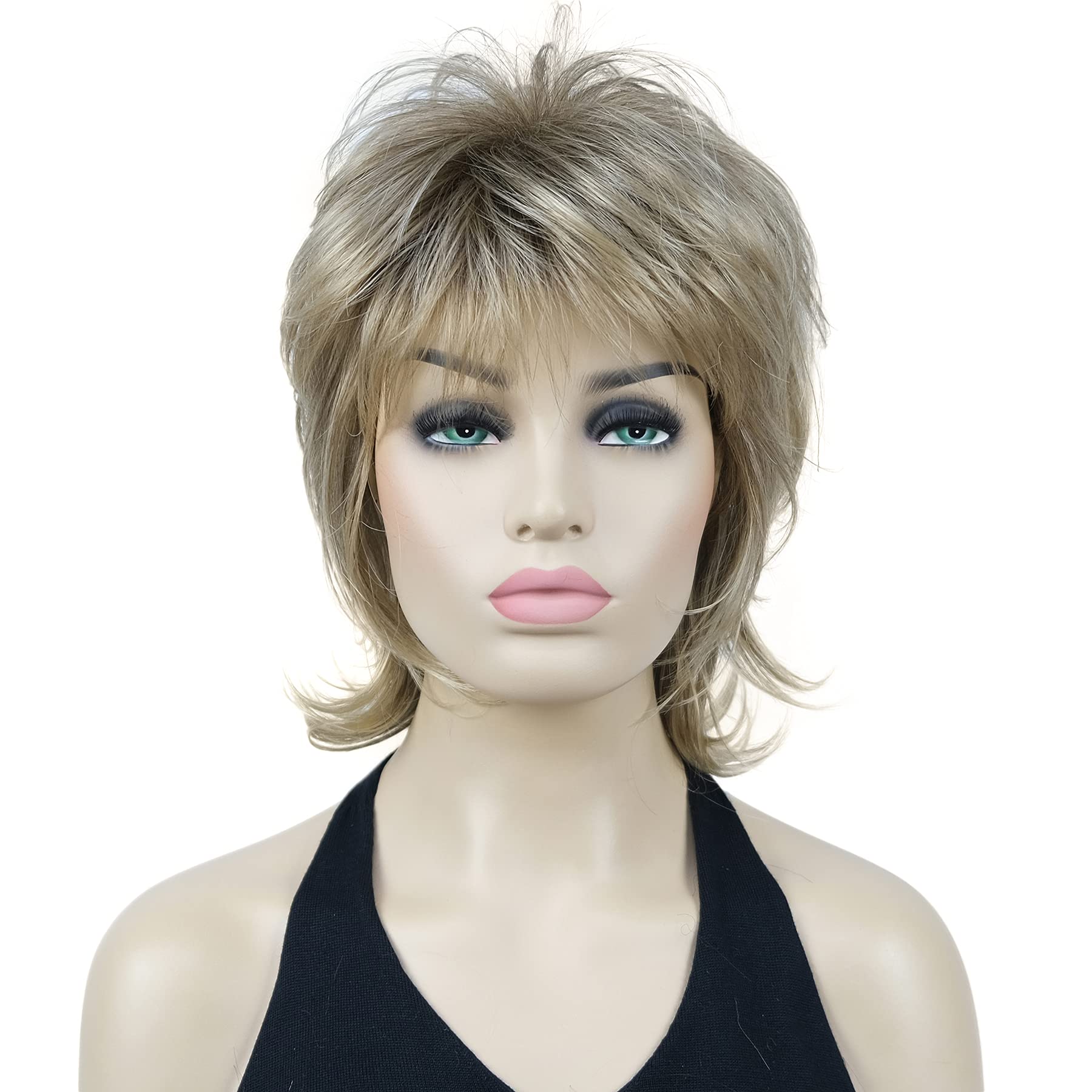 Lydell 16" Long Soft Shaggy Layered Wig Classic Cap Full Natural Synthetic Wigs (R10-24)