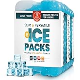 Healthy Packers Ice Packs for Lunch Boxes & Coolers - Freezer Packs - Original Cool Pack | Cooler Accessories for Beach, Camping & Fishing | Slim & Long-Lasting Reusable Ice Pack for Cooler
