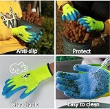 Donfri Kids Gardening Gloves 3 Pairs Size 4 6-8 Latex Non Slip Waterproof view 3