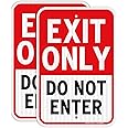 Faittoo Exit Only Do Not Enter Sign, 18 x 12 Inches Engineer Grade Reflective Aluminum Sign, UV Protected, Weather/Fade Resistant, Easy to Install and Read, Indoor/Outdoor Use (2 Pack)