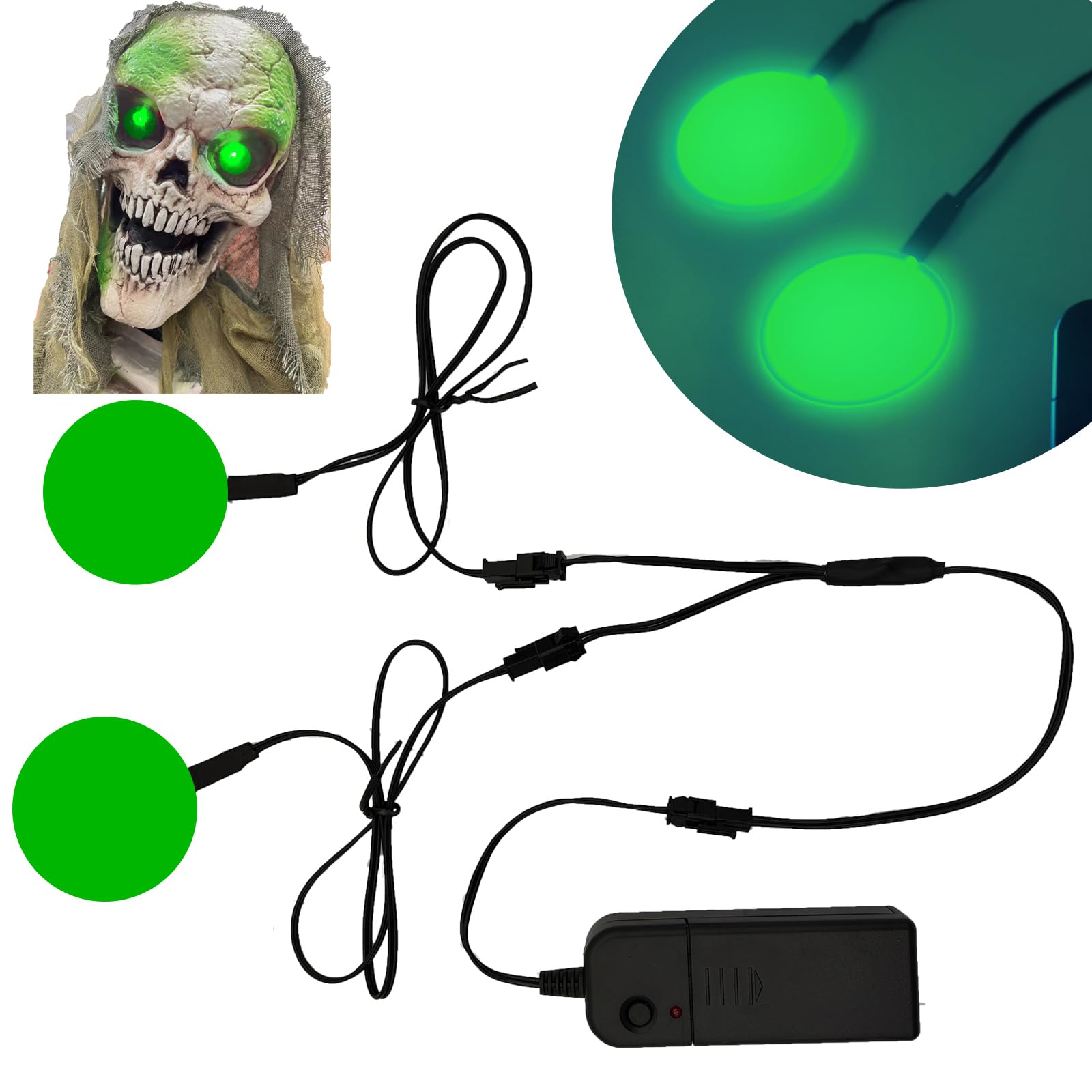 Ygmylandbb Electroluminescent Panels, EL Panels Light, Round Neon Eyes Decorative el Illumination Glowing Eyes