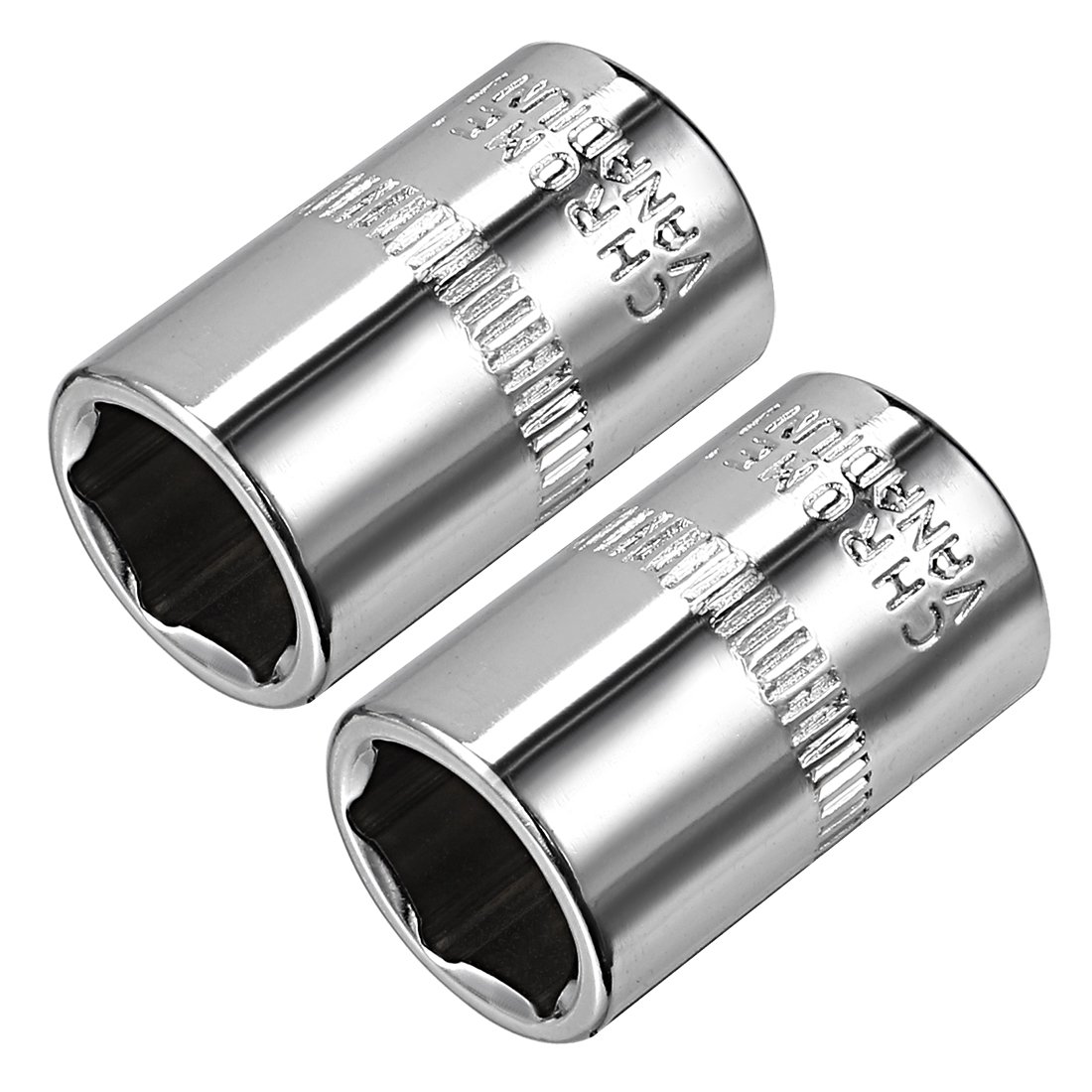 Sourcingmap 2 Pcs 1/4-Inch Drive 11mm 6-Point Shallow Socket, Metric, Cr-V