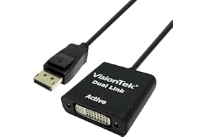 VisionTek DisplayPort to DVI-D Dual Link Active Adapter, 7 Inches, Male to Female, for Lenovo, Dell, HP, Desktop Graphics and More (900639)