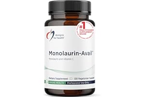 Designs for Health Monolaurin-Avail - 1000mg Glycerol Monolaurate + Vitamin C with Sunflower Lecithin to Enhance Monolaurin Absorption - Non-GMO + Gluten Free Immune Support Supplement (120 Capsules)