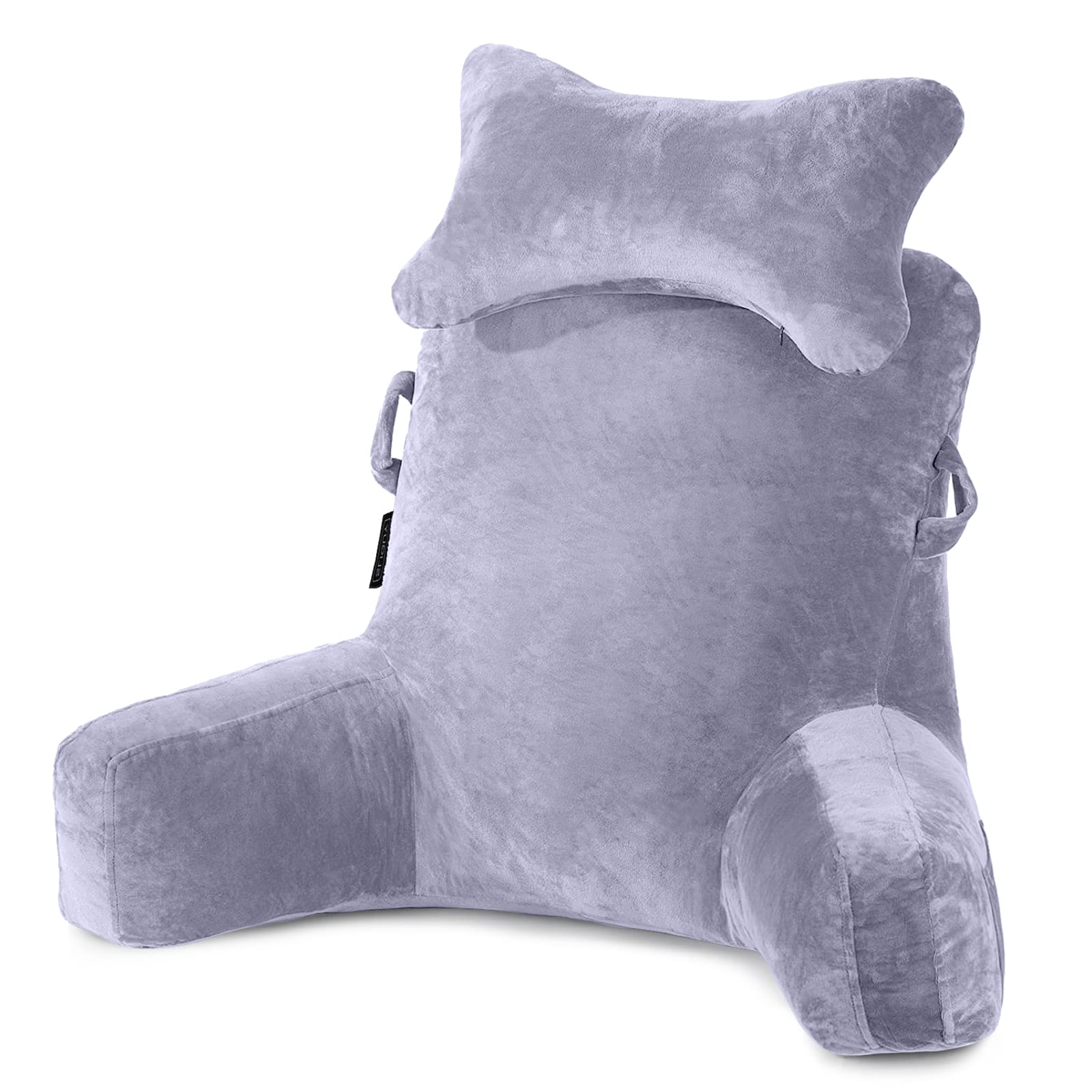 Photo 1 of Reading Pillow-Bed Rest Pillow with Detachable Neck Roll & Higher Support Arm for Sitting in Bed Couch or Floor-Backrest Reading Pillow Adult Back Pillow for Reading/Watching TV/Gaming/Relaxing