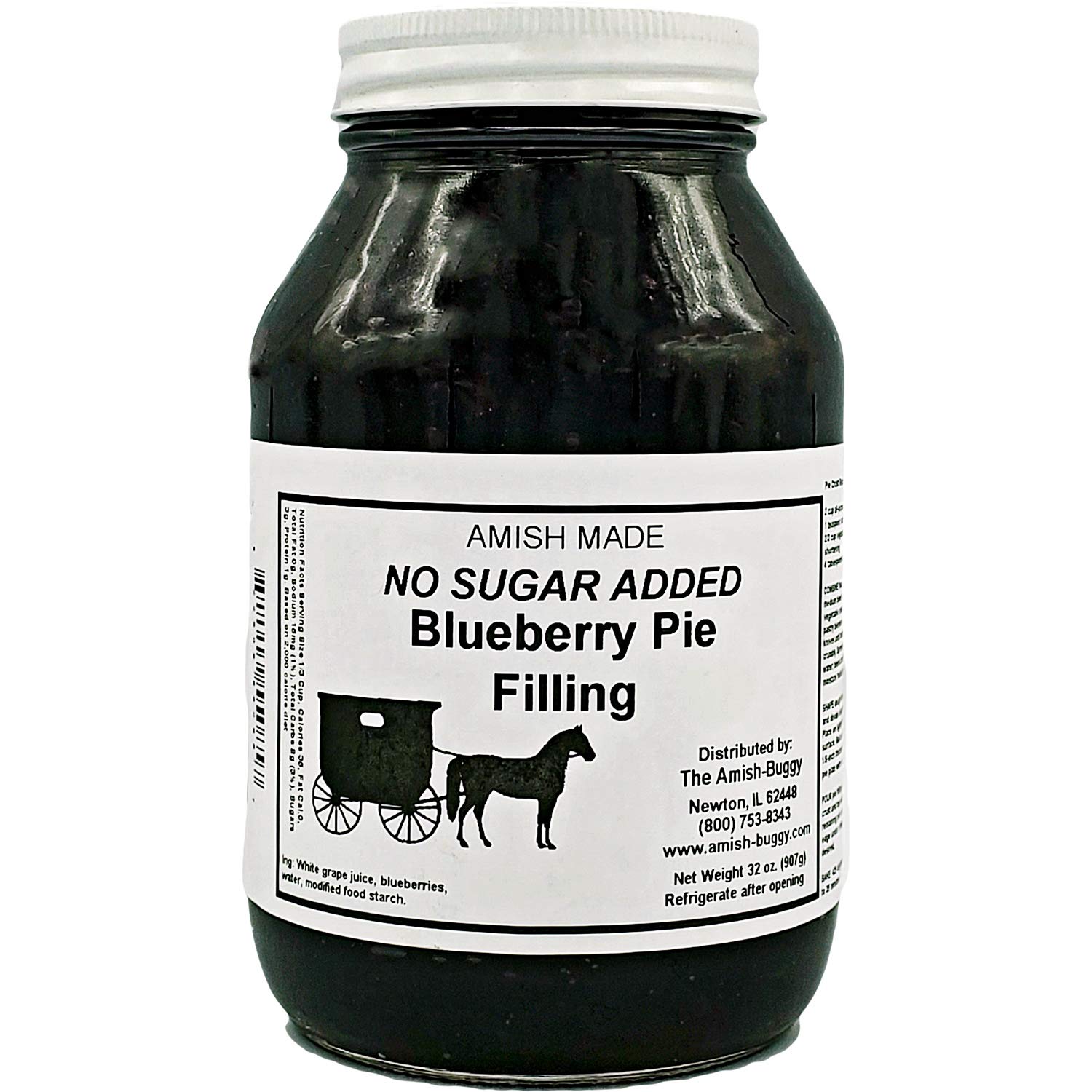 Amish Pie Filling - TWO 32 Oz Jars (Blueberry NSA)