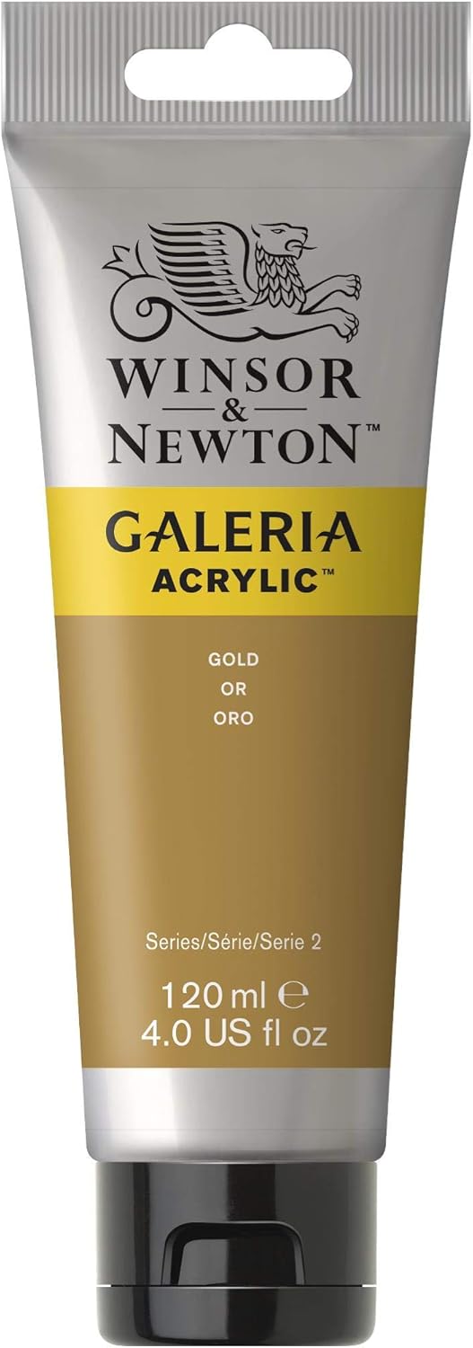 Winsor & Newton 120ml Galeria Acrylic Paint - Gold, 120 ml (Pack of 1)