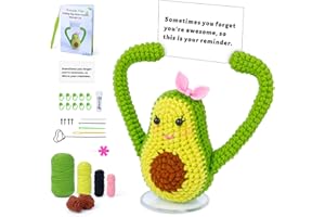 Fedmut Crochet Kit for Beginners Crochet Starter Kit Emotional Support Kniting Kit w Crochet Yarn Hooks Video Tutorials for Craft Crochet Home Deco, Encourage Gift