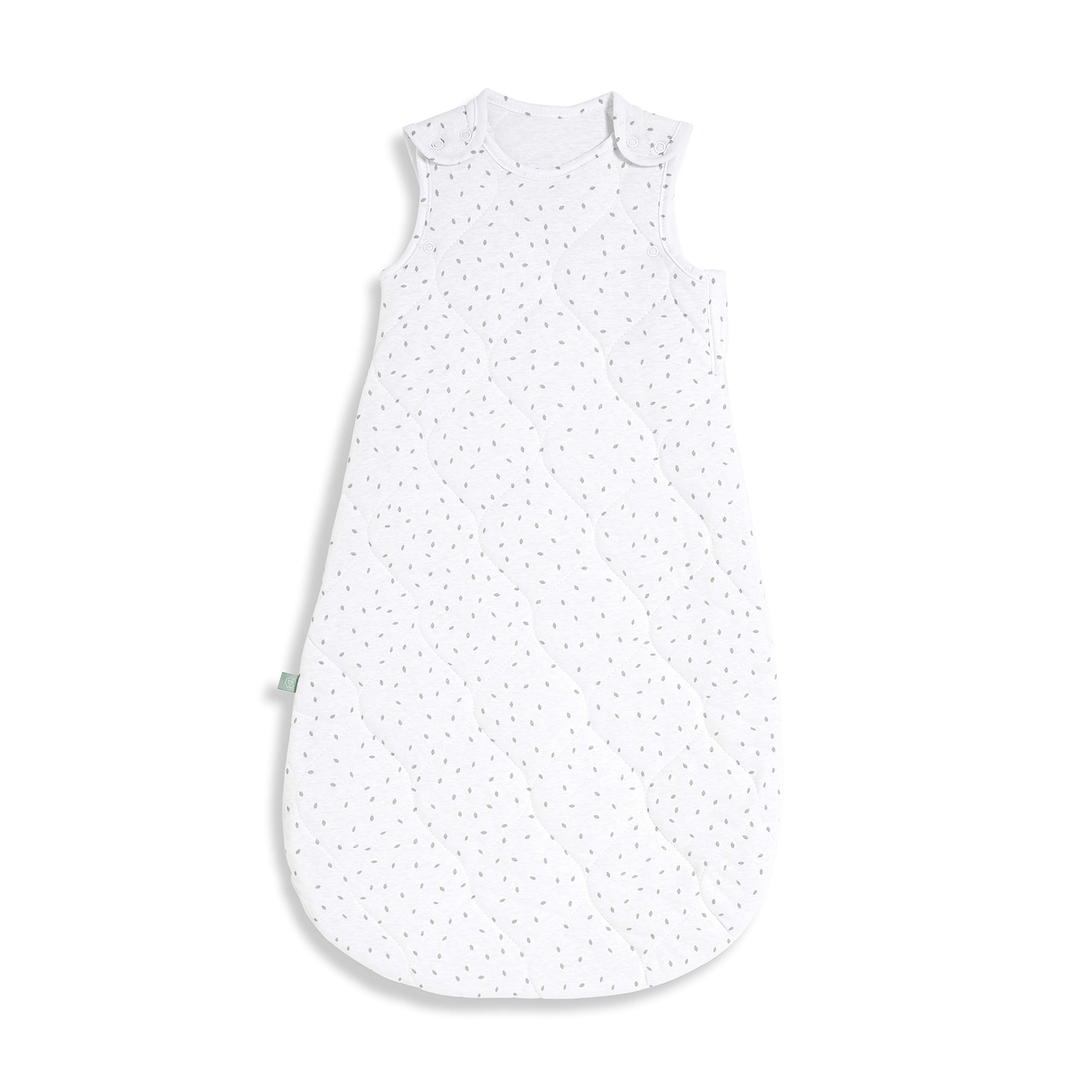 Little Green Sheep Baby Sleeping Bag - Luxury Organic Cotton Blend Sleeping Bags with Side Zip Fastening Poppers, Meets British Safety Standard, White Rice, 1 Tog 0-6M