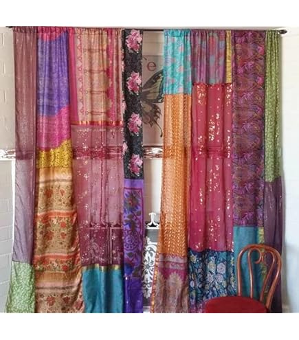 Amazon.com: Cuisine Haven Assorted Vintage Silk Sari Curtain for