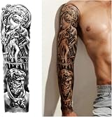 Kaieteur Waterproof Temporary Tattoos Full Arm 8 Sheets Half Arm 8 Sheets Men view 2