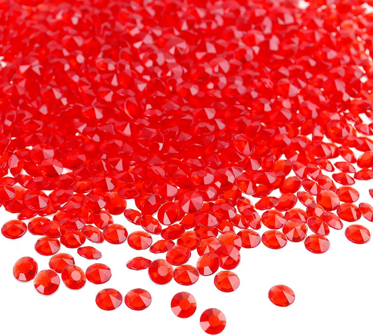 Vase Fillers - craftjoje 4.5MM 10000pcs Wedding Table Scattering Crystals Acrylic Diamonds Wedding Bridal Shower Party Decorations Vase Fillers (4.5mm, Red)
