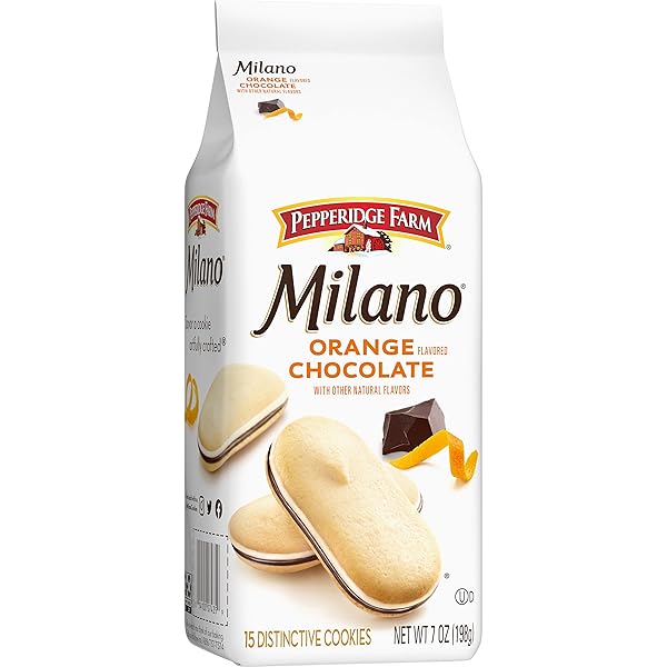 PEPPERIDGE FARM MILANO COOKIES, CHOCOLATE ORANGE, 7 OZ BAG