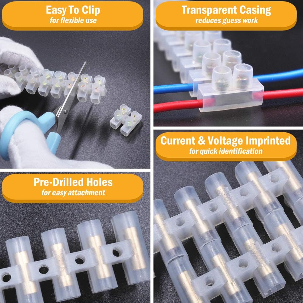 14 Pack of 20A Electrical Connectors Block, Wire Connectors Block