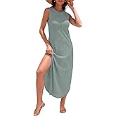 ANRABESS Women Maxi Dress Summer Casual Loose Sleeveless Sundress Coverup Beach Eyelet Dresses 2026 Vacation Travel Outfits