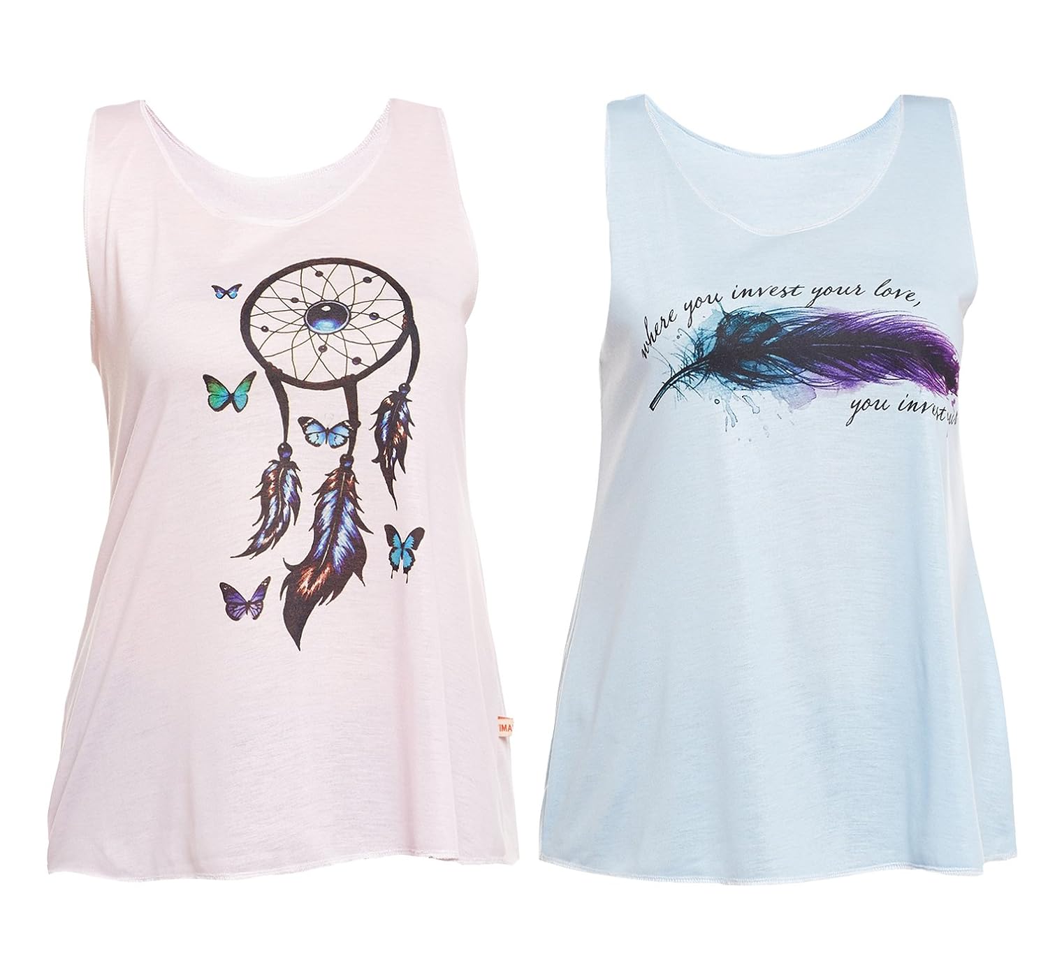 vimal graphic prints multicolored tank tops for women(pack of 2)