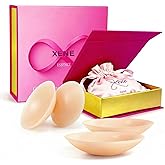 Xene Nipple Covers for Women 2 Pairs Reusable Silicone Adhesive Pasties, Invisible No Show Sticky Breast with Luxury Box
