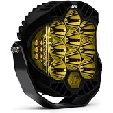 Baja Designs LP9 Sport LED Light Pod, Spot Beam, Baja Amber Lens | Off-Road LED Auxiliary Light, 6,885 Lumens per Light, Black Housing