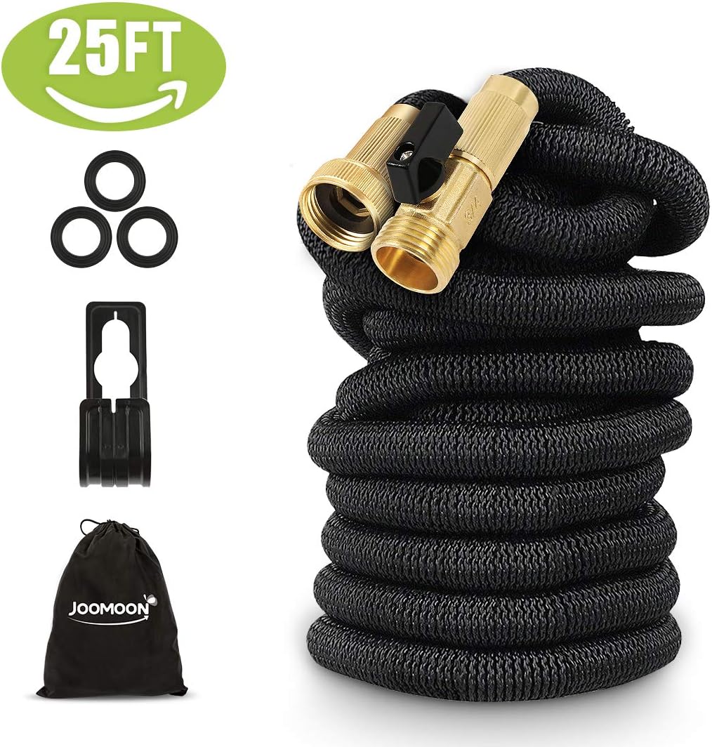 Panda Grip Garden Hose 25ft Expandable and Flexible Water Hose Strongest Triple Latex Core with 3/4 Solid Brass Fittings 10 Function Spray Nozzle 2500D Fabric for Watering and Cleaning : Garden & Outdoor