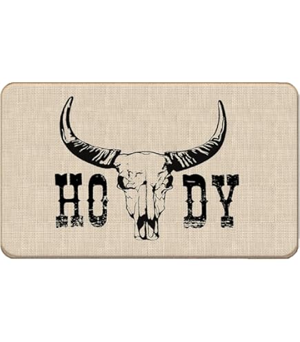 Welcome Doormat SPBL&L Western Howdy Doormat - 17x30 Inch Coquette Bow Cowgirl Welcome Mat For Porch Front Porch Doormat