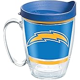 Tervis Made in USA Double Walled NFL Los Angeles Chargers Insulated Tumbler Cup Keeps Drinks Cold & Hot, 16oz Mug, Legend
