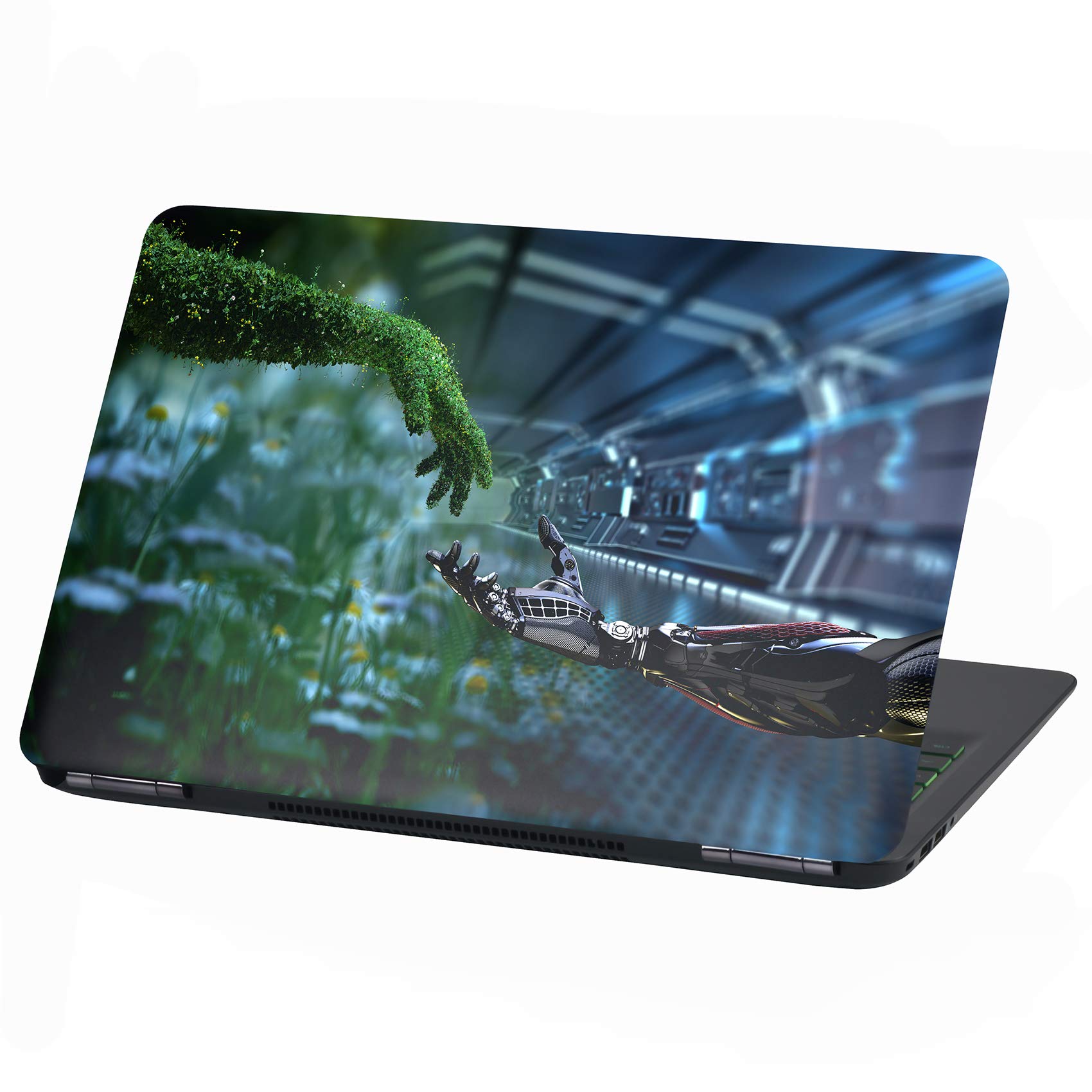 Finest Folia Universal Laptop Skin Sticker, Protective Vinyl Cover Design Adhesive Skin (17", LP08 Green Technology)