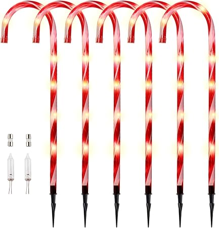 Amazon Com Candy Cane Lights Christmas Pathway Markers Light