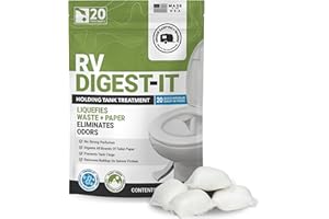 Unique RV Digest-It Classic RV Toilet Treatment, Drop-In Pod - Convenient, Dissolvable, Mess-Free - Eliminates Odors and Liquifies Waste (20 Pods)