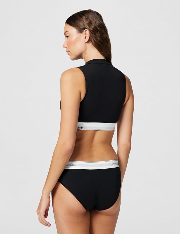 Brassière Femme Lightly Lined avec Col Cheminée, Noir (Black), L