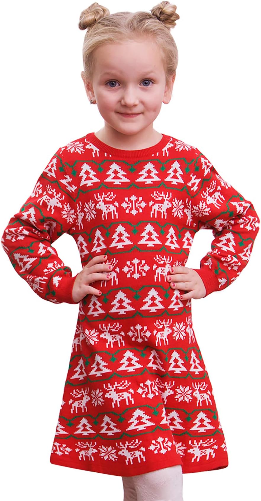 ugly christmas sweater dress amazon Women's Long Sleeve Round Neck Slim Mini Green 2XL Soft and comfortable for your wearing Red Christmas Ugly Christmas Sweater