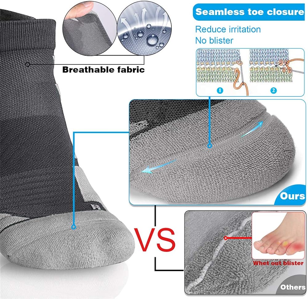 No Show Running Athletic Anti-Blister Wicking Coolmax Socks, Seamless Anti-odor: Clothing