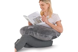 Reading Pillow for Gaming Ergonomic Arm Support for Adults Sitting in Bed & Sofa Lap Pillow with Velvet Detachable Cover