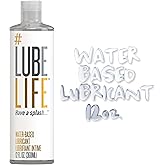Lube Life Water-Based Personal Lubricant, Lube for Men, Women and Couples, Non-Staining, 12 Fl Oz
