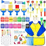 Shuttle Art 53 Pack Kids Finger Paint Set 14 Colors 60ml Non-Toxic